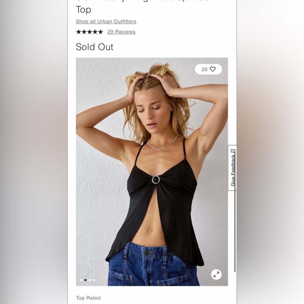 Urban Outfitters Pale Ring-Front Cami